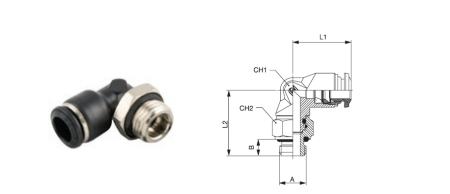 KONGSBERG KÄÄNTYVÄ LIITIN+O-RENGAS | G1/8&quot; - T 6  (PAK.10KPL) KG-245651