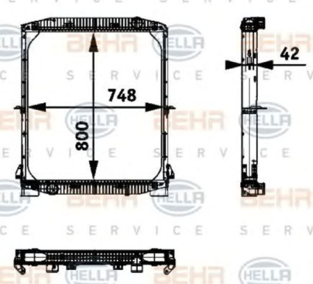 BEHR-HELLA JÄÄHDYTIN IVECO EUROTECH/TRACKER 800X748X42MM 8MK376721-591