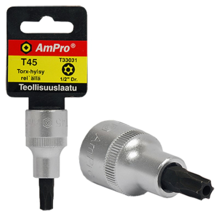 AMPRO TORX-HYLSY REIÄLLÄ TX25 T33027