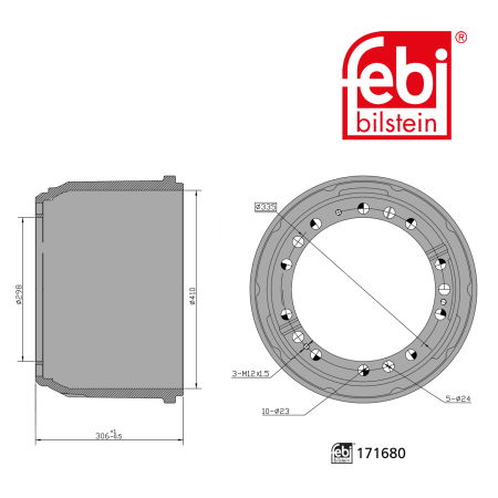 FEBI JARRURUMPU MERCEDES 410X220MM FE-171680